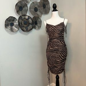 Zebra mesh mini/midi dress.